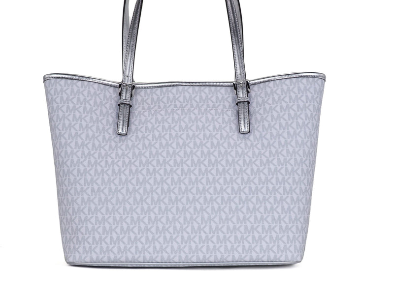 Michael Kors Jet Set Girls Print Medium Signature PVC Carryall Shoulder Tote Handbag (Bright White Multi)