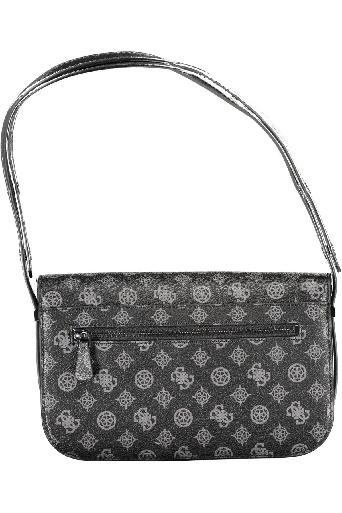 Guess Jeans Chic Black Triple Compartment Shoulder Bag