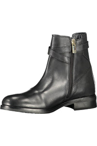 Tommy Hilfiger Black Leather Women Boot