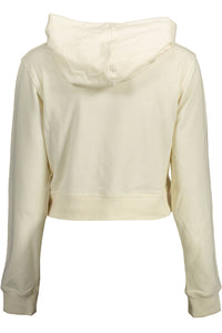 Calvin Klein Chic White Hooded Sweatshirt with Central Pocket