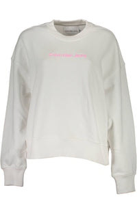 Calvin Klein Chic White Cotton Logo Sweatshirt