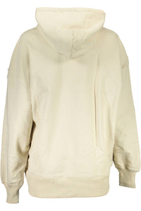 Calvin Klein Beige Hooded Cotton Sweatshirt with Logo Detail