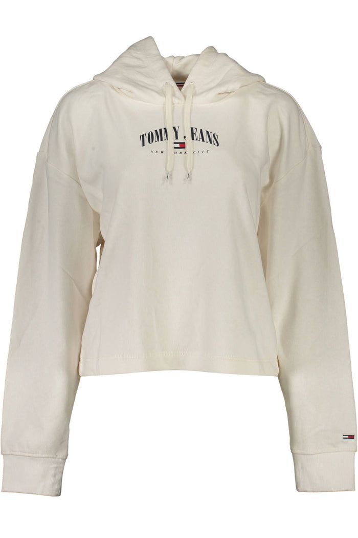 Tommy Hilfiger Chic White Embroidered Hooded Sweatshirt