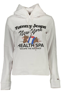 Tommy Hilfiger Chic White Cotton Hooded Sweatshirt