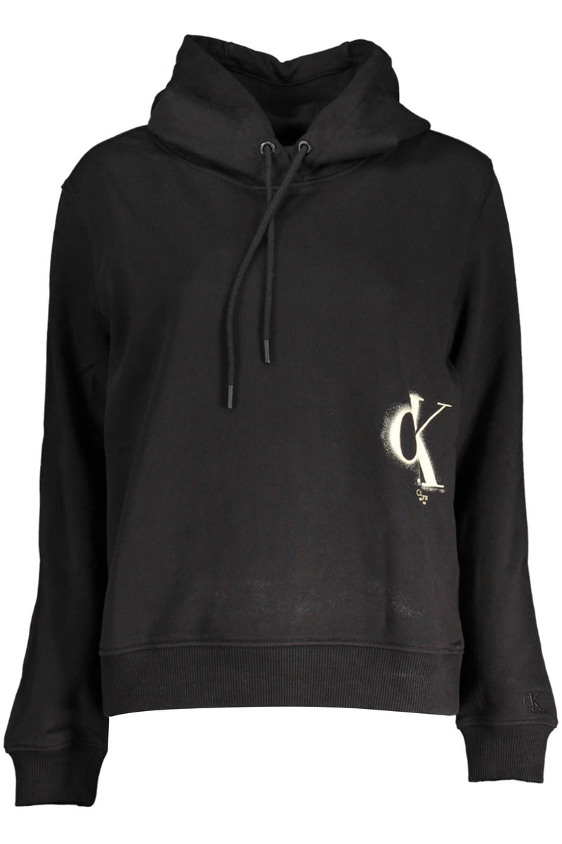 Calvin Klein Elegant Black Logo Hooded Sweatshirt