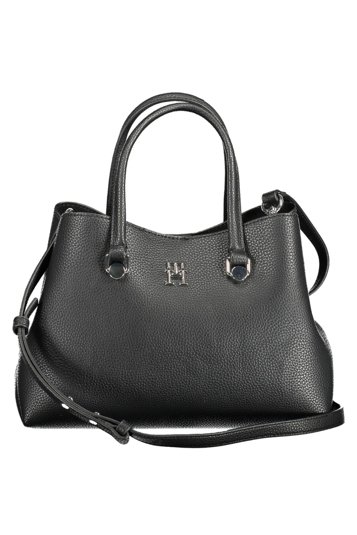 Tommy Hilfiger Elegant Black Two-Compartment Handbag