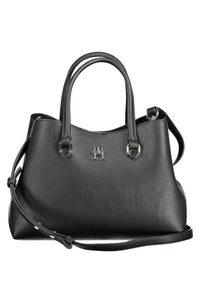 Tommy Hilfiger Elegant Black Two-Compartment Handbag