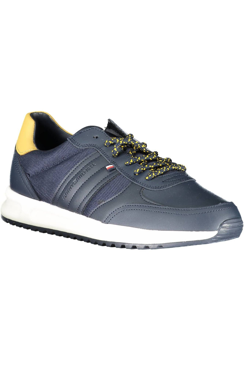 Tommy Hilfiger Sleek Blue Sneakers with Contrasting Sole