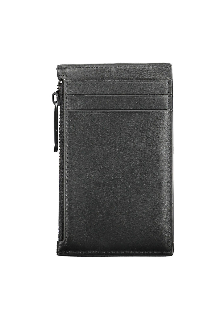 Calvin Klein Sleek Leather Zip Wallet in Timeless Black