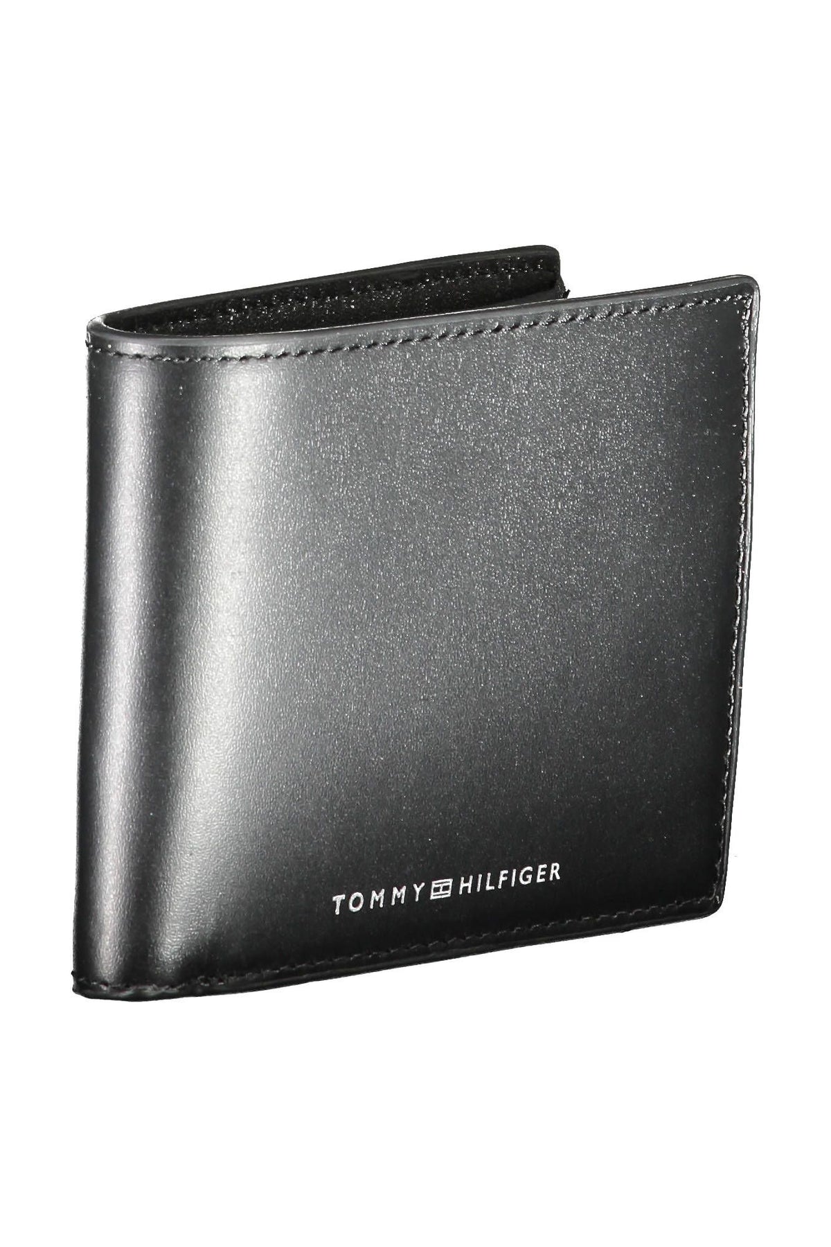 Tommy Hilfiger Elegant Black Leather Dual-Compartment Men's Wallet