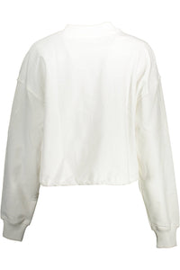 Calvin Klein Elegant White Cotton Sweatshirt with Chic Details