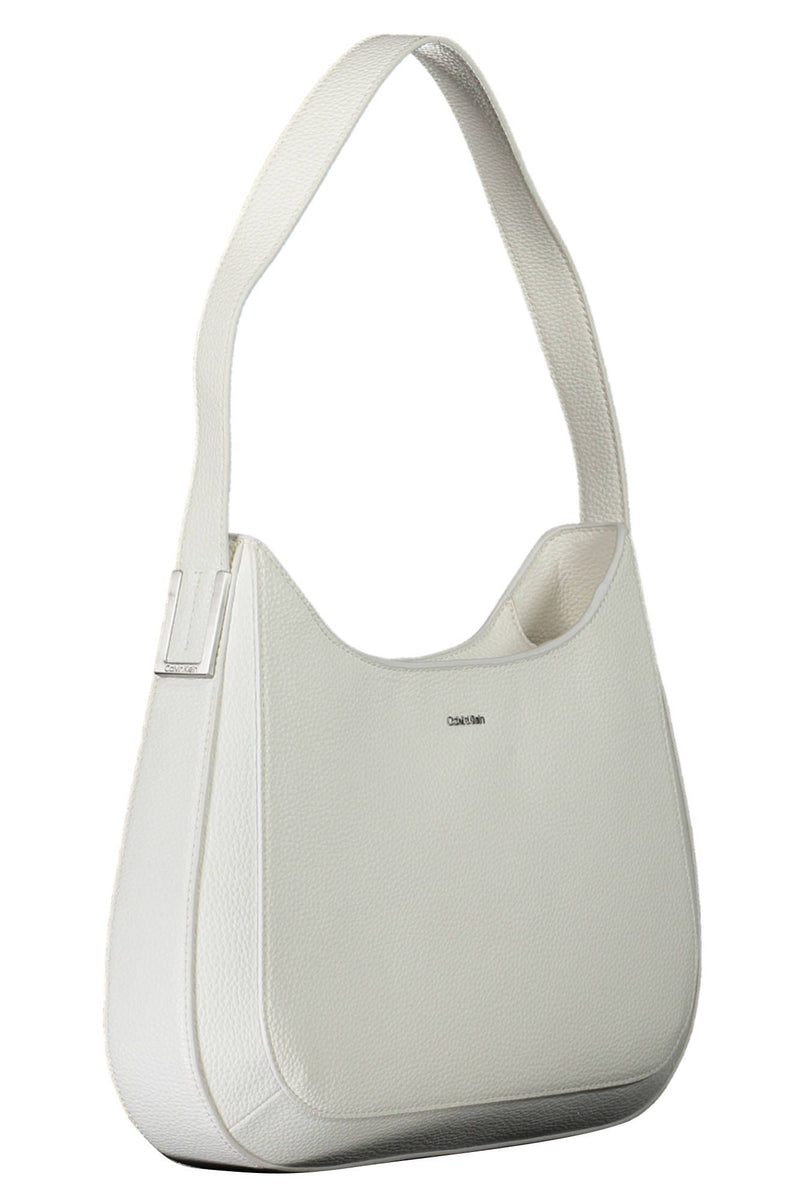 Calvin Klein Chic White Shoulder Bag with Contrasting Details