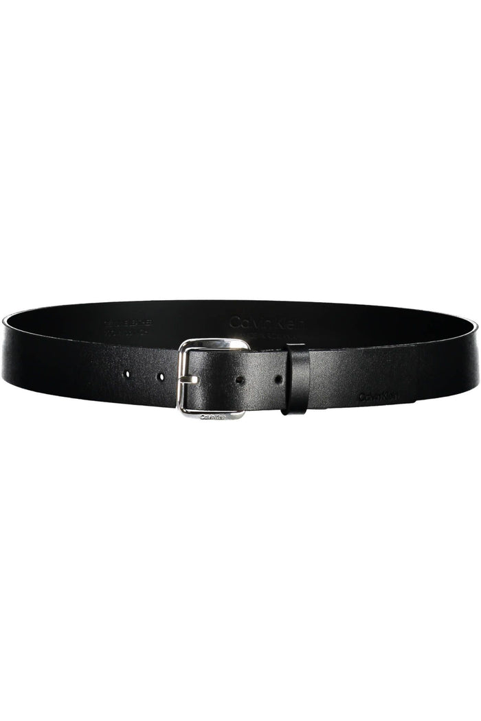 Calvin Klein Sleek Black Leather Belt with Metal Buckle