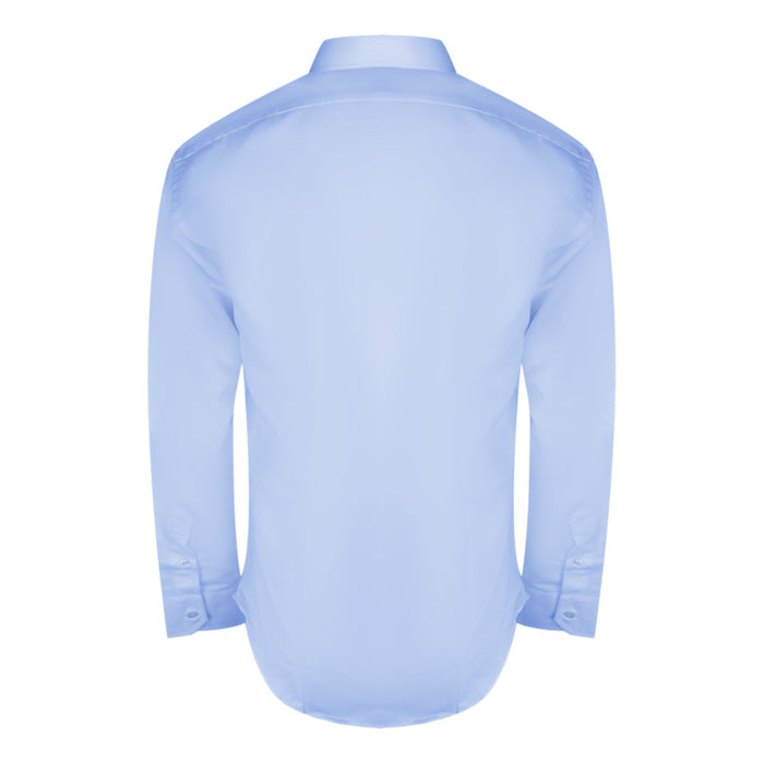 Aquascutum Plain Long Sleeve Blue Shirt