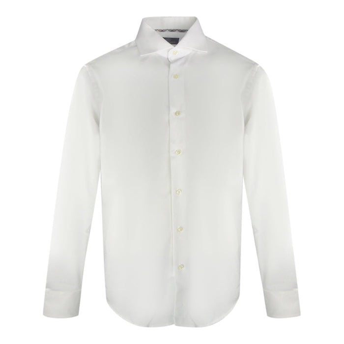 Aquascutum Branded Long Sleeve White Shirt