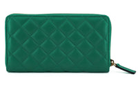 Versace Elegant Quilted Leather Zip Wallet