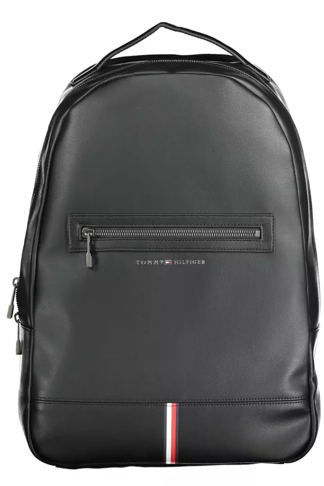 Tommy Hilfiger Black Polyethylene Men Backpack