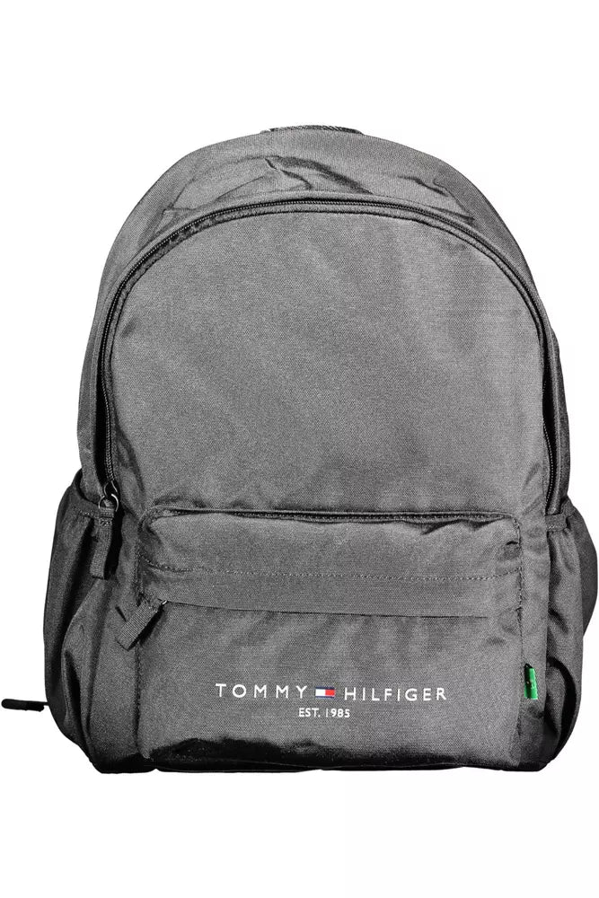 Tommy Hilfiger Black Polyester Men Backpack