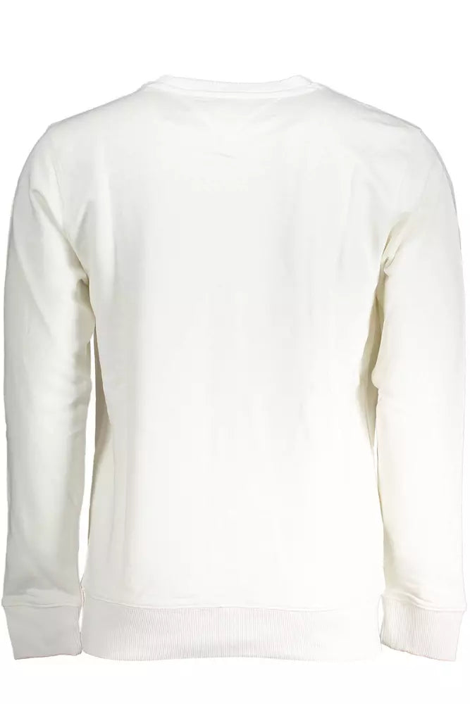 Tommy Hilfiger Elegant White Long-Sleeved Cotton Sweater