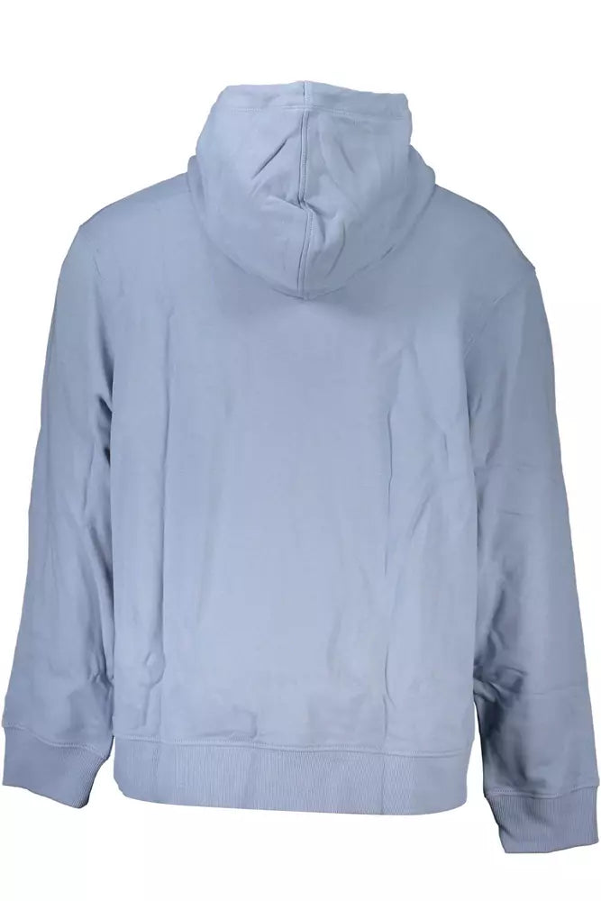 Calvin Klein Light Blue Cotton Hooded Sweatshirt