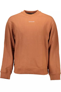 Calvin Klein Sleek Cotton Logo Sweatshirt in Brown