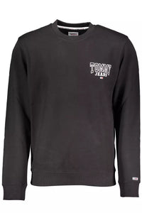 Tommy Hilfiger Sleek Crew-Neck Cotton Sweatshirt in Black