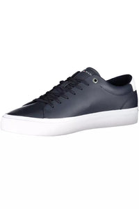 Tommy Hilfiger Elegant Blue Lace-Up Sneakers with Logo Detail