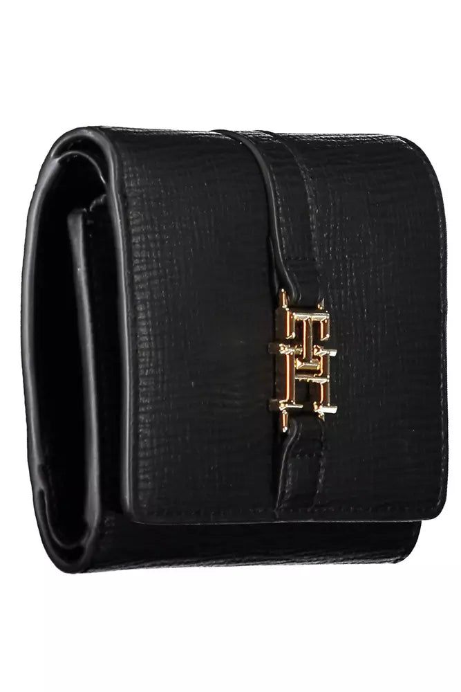 Tommy Hilfiger Elegant Black Polyethylene Trifold Wallet