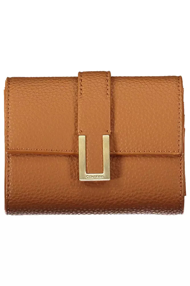 Calvin Klein Chic Brown Contrast Detail Snap Wallet