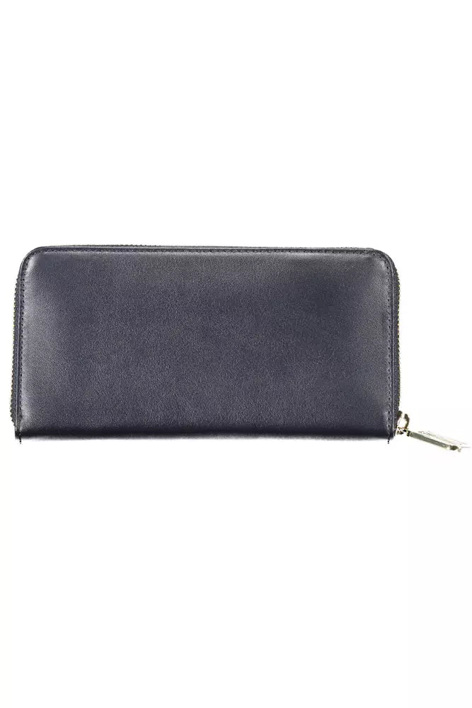 Tommy Hilfiger Elegant Blue Leather Wallet with Multiple Compartments