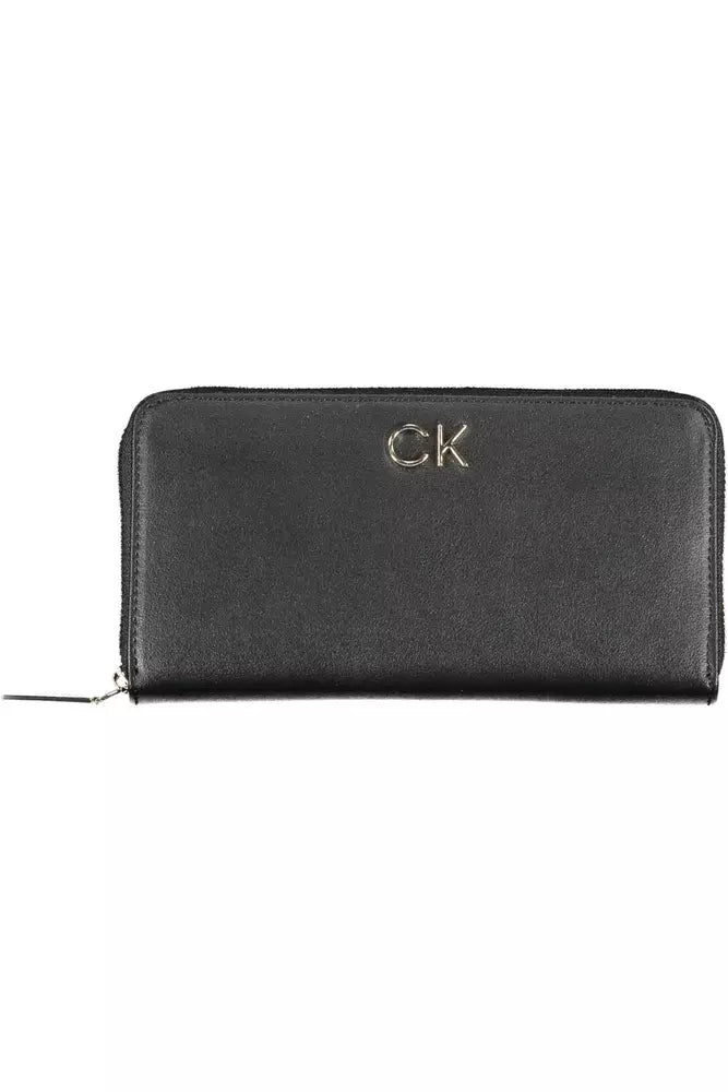 Calvin Klein Elegant Black Polyethylene Five-Compartment Wallet