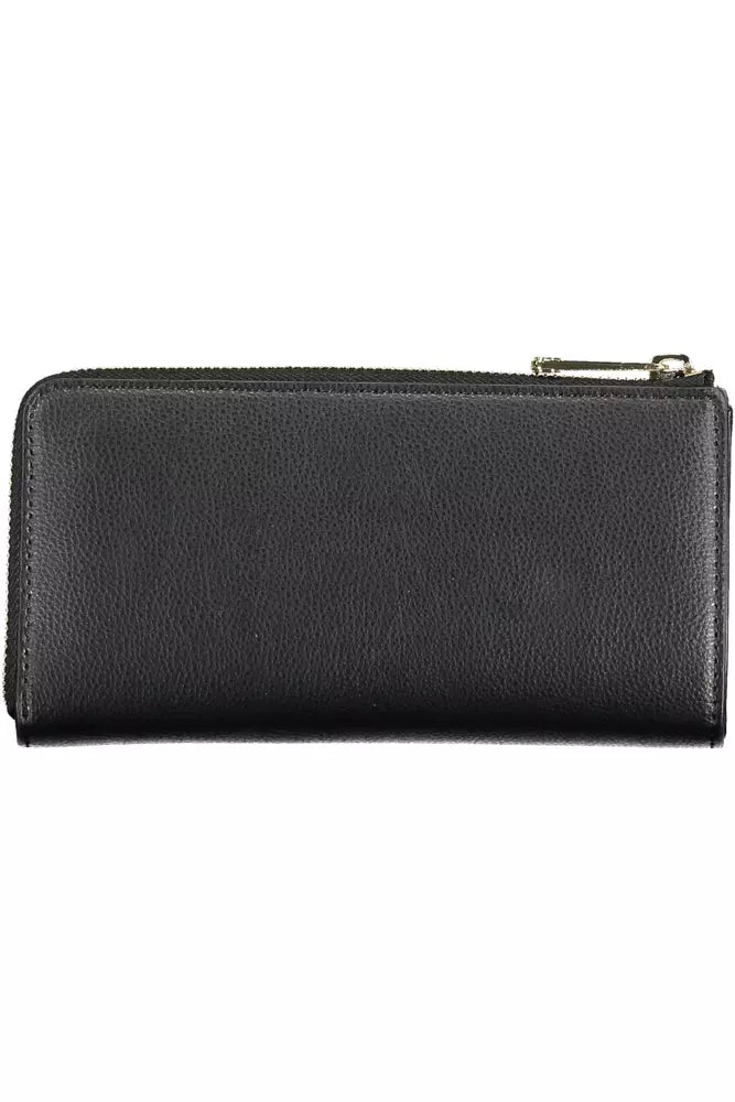 Tommy Hilfiger Elegant Black Polyethylene Wallet with Zip Closure