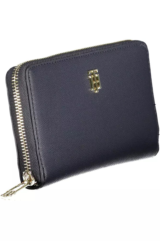 Tommy Hilfiger Elegant Blue Polyethylene Wallet with Logo Detail