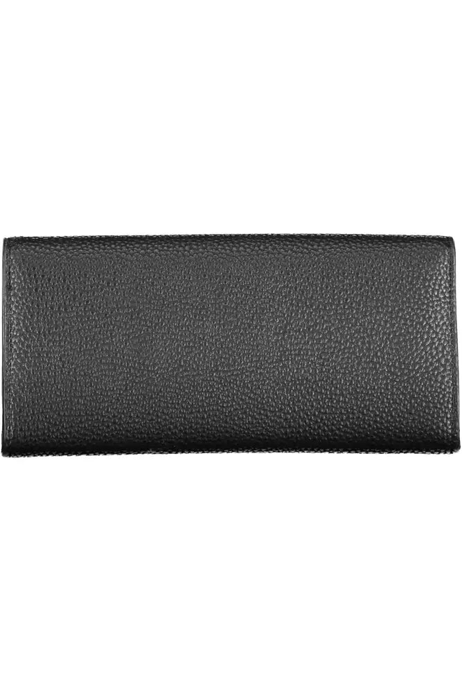 Tommy Hilfiger Elegant Black Tri-Fold Wallet with Snap Closure