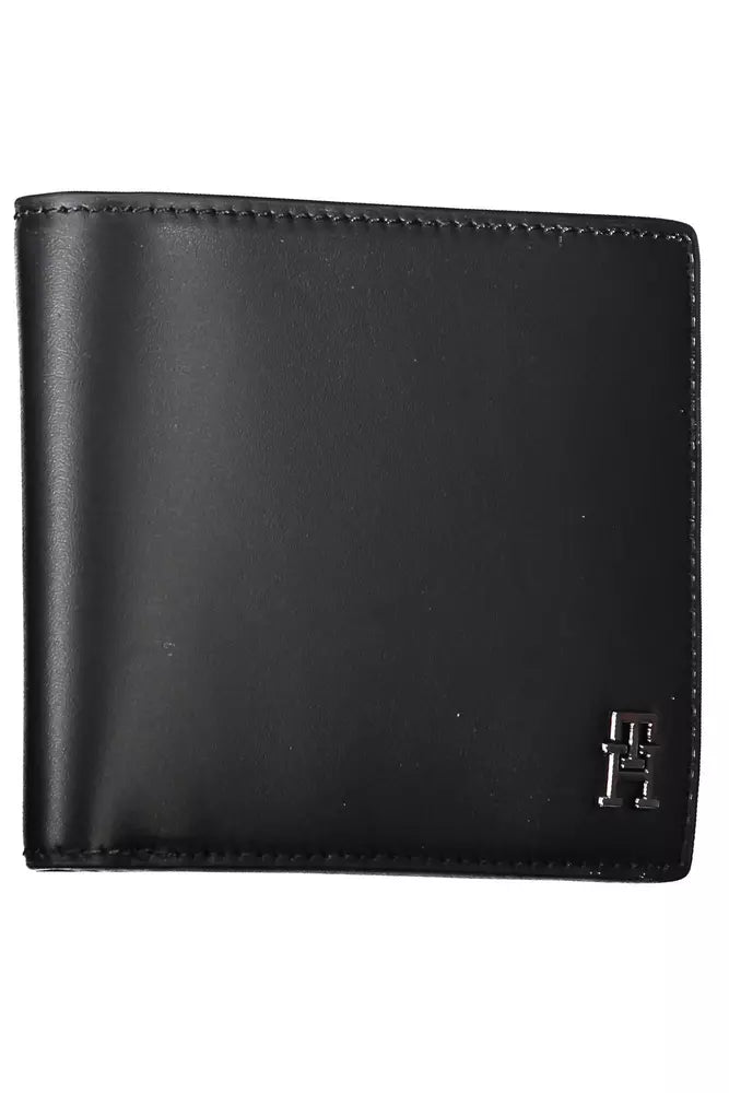 Tommy Hilfiger Elegant Black Leather Bi-Fold Wallet