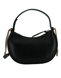 Versace Elegant Half Moon Leather Shoulder Bag