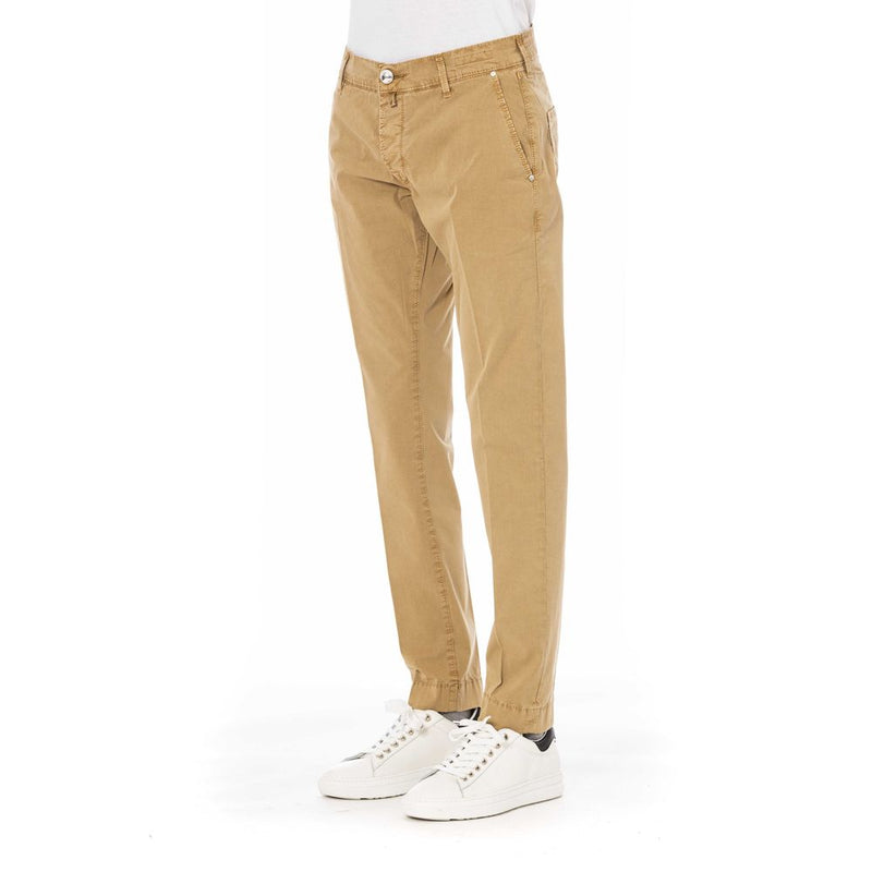 Jacob Cohen Beige Cotton Blend Trousers with Pockets