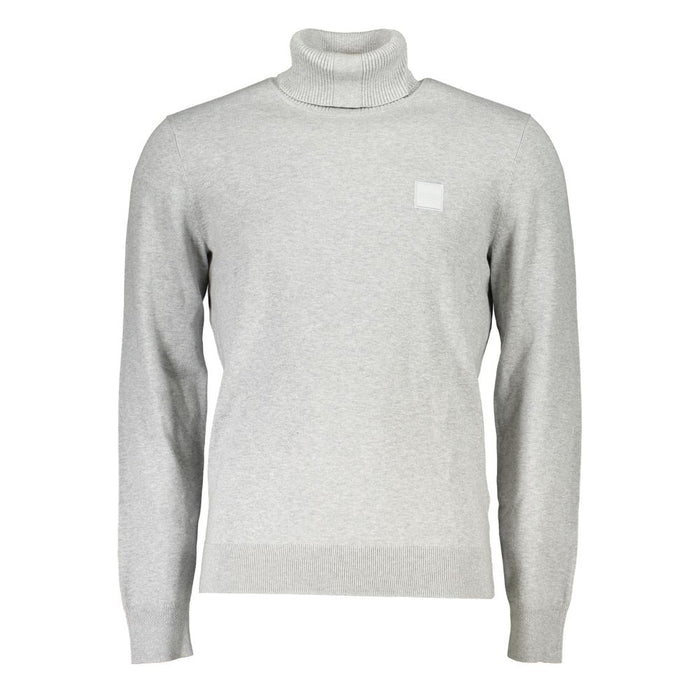 Hugo Boss Gray Cotton Men Sweater