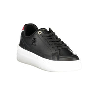 Tommy Hilfiger Black Leather Women Sneaker