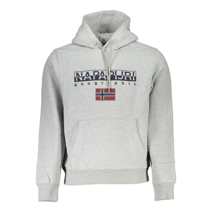 Napapijri Chic Gray Hooded Fleece Sweatshirt