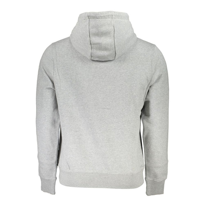 Napapijri Gray Cotton Men Hooded Sweater