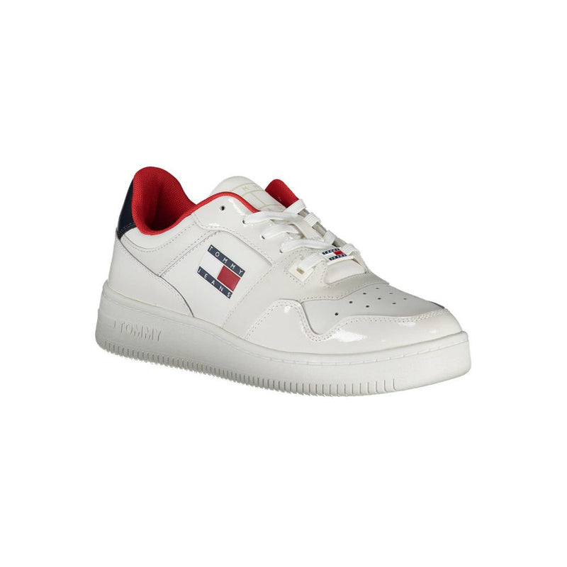 Tommy Hilfiger Contrast Lace-Up Sneakers in White