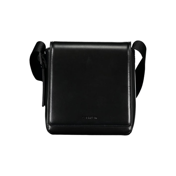 Calvin Klein Sleek Black Shoulder Bag with Logo Detail