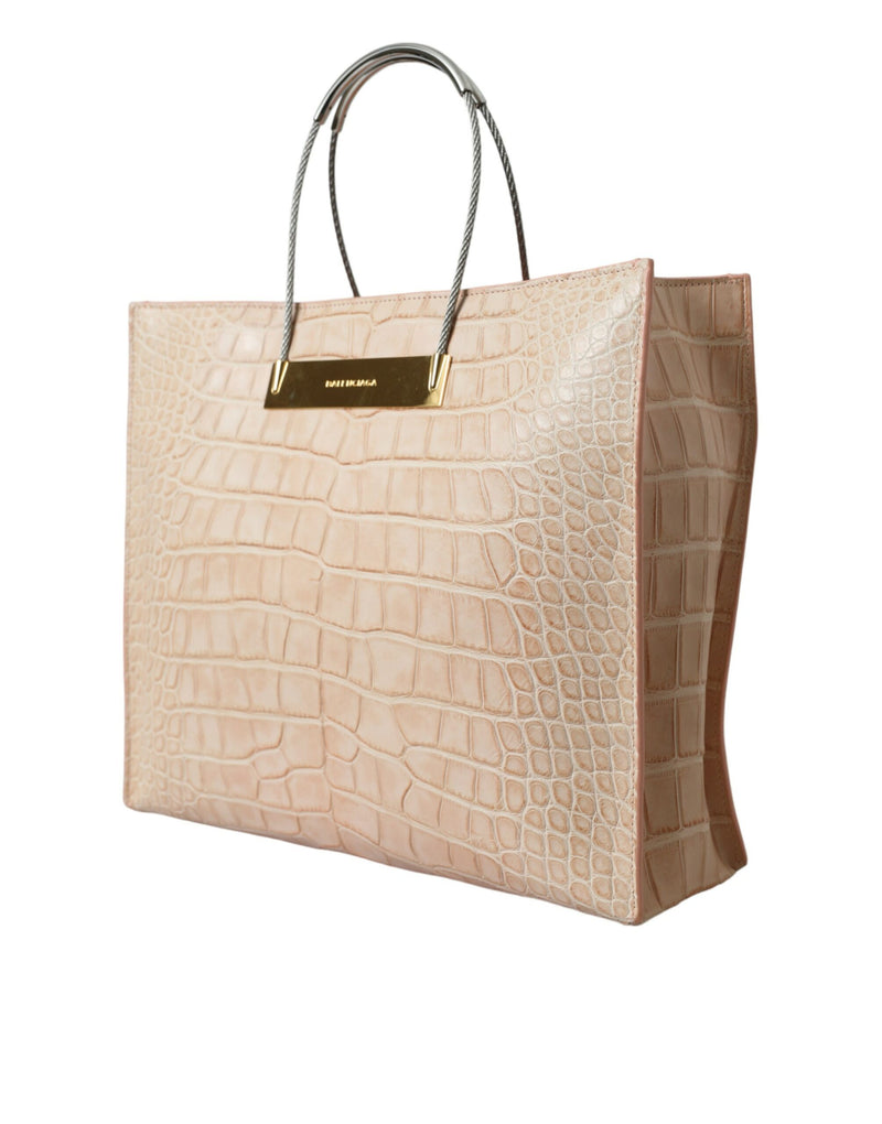 Balenciaga Alligator Leather Chic Pink Tote Bag