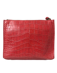 Balenciaga Exotic Red Alligator Leather Clutch