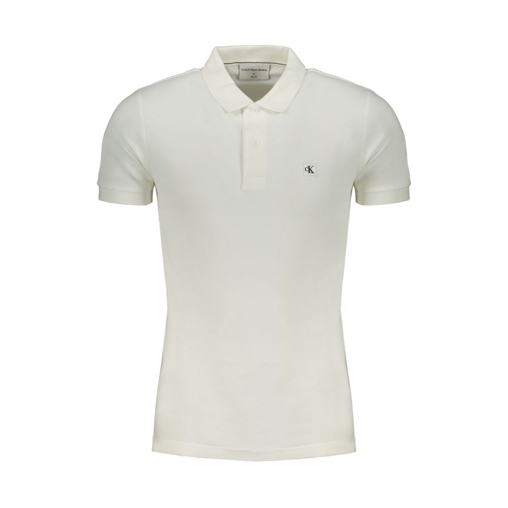 Calvin Klein White Cotton Polo Shirt