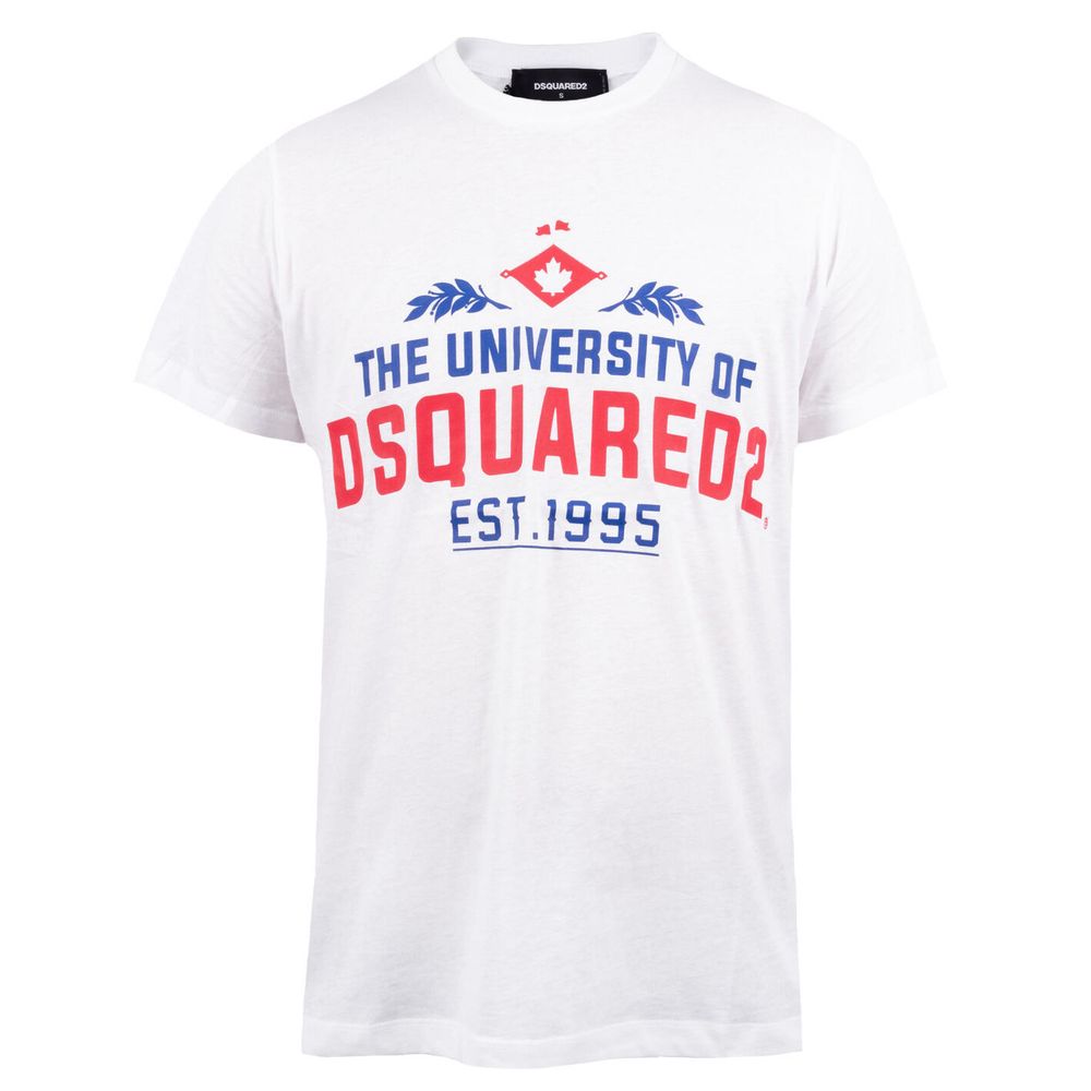 Dsquared² Graphic Print Crew Neck Cotton T-Shirt