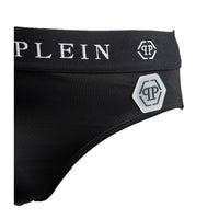 Philipp Plein Sleek Nylon Swim Briefs with Iconic Logo Detail