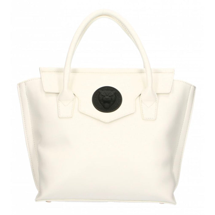 Plein Sport Elegant White Handbag With Magnetic Closure