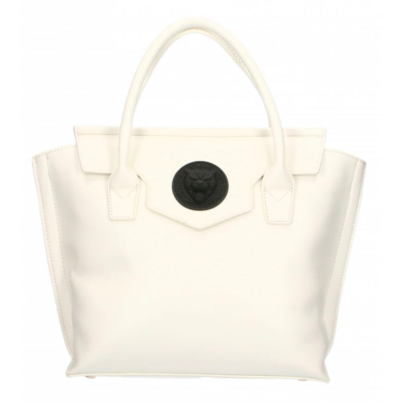 Plein Sport Elegant White Handbag With Magnetic Closure